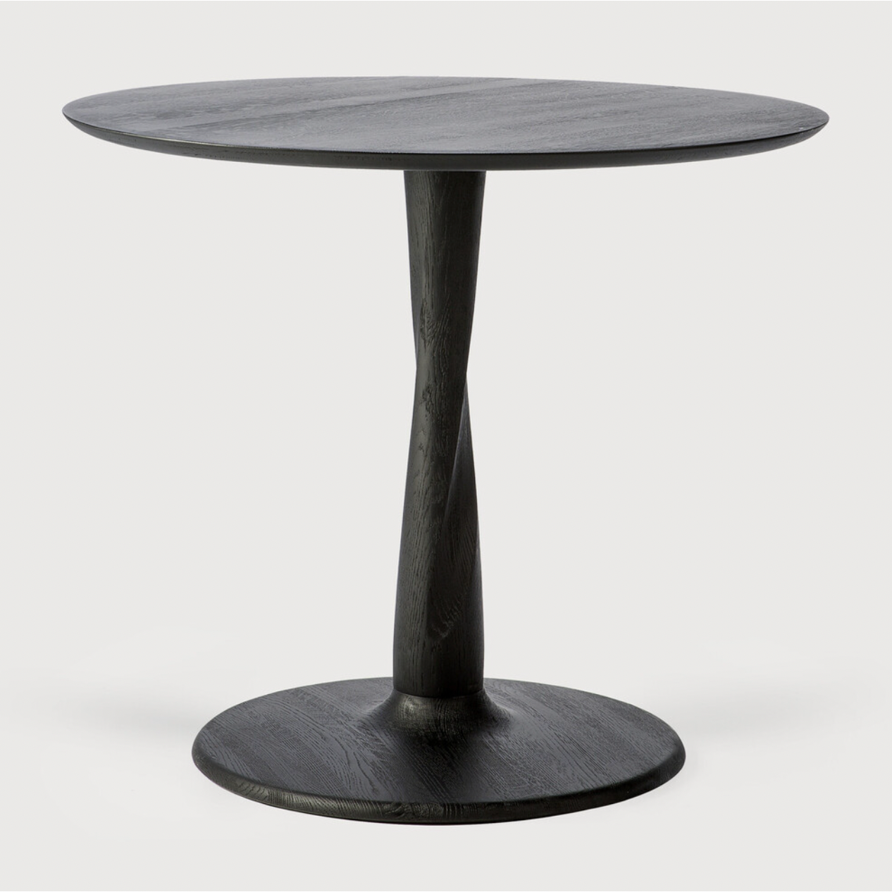 Oak Round Torsion Dining Table - Black