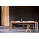 Featuring Oak Slice Extendable Dining Table by Ethnicraft at Amethyst Home. This Oak Slice Extendable Dining Table bevelled edges give it a unique character, but there's also a little extra added. This table can easily be extended without interruption of the wood grain pattern -- perfect for gathering your family or friends for hosting parties or the .  Amethyst Home provides interior design, new home construction design consulting, vintage area rugs, and lighting in the Salt Lake City metro area.