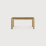 Featuring Oak Slice Extendable Dining Table by Ethnicraft at Amethyst Home. This Oak Slice Extendable Dining Table bevelled edges give it a unique character, but there's also a little extra added. This table can easily be extended without interruption of the wood grain pattern -- perfect for gathering your family or friends for hosting parties or the holid.  Amethyst Home provides interior design, new home construction design consulting, vintage area rugs, and lighting in the San Diego metro area.