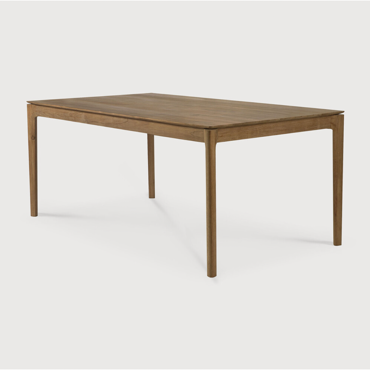Featuring Teak Bok Dining Table by Ethnicraft at Amethyst Home. The airy shape yet rock solid construction make this Teak Bok Dining Table a timeless and remarkable design to enjoy for years to come. Available in many sizes, this can fit any dining room or kitchen area. 
Material: Teak, 100% Solid Wood
Dimensions 55": 55.5"w x 31.5"d x 30"hWeight: 80 lbs.  Amethyst Home provides interior design, new home construction design consulting, vintage area rugs, and lighting in the Kansas City metro area.