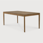 Featuring Teak Bok Dining Table by Ethnicraft at Amethyst Home. The airy shape yet rock solid construction make this Teak Bok Dining Table a timeless and remarkable design to enjoy for years to come. Available in many sizes, this can fit any dining room or kitchen area. 
Material: Teak, 100% Solid Wood
Dimensions 55": 55.5"w x 31.5"d x 30"hWeight: 80 lbs.  Amethyst Home provides interior design, new home construction design consulting, vintage area rugs, and lighting in the Kansas City metro area.