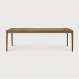 Featuring Teak Bok Dining Table by Ethnicraft at Amethyst Home. The airy shape yet rock solid construction make this Teak Bok Dining Table a timeless and remarkable design to enjoy for years to come. Available in many sizes, this can fit any dining room or kitchen area. 
Material: Teak, 100% Solid Wood
Dimensions 55": 55.5"w x 31.5"d x 30"hWeight: 80 lbsComf.  Amethyst Home provides interior design, new home construction design consulting, vintage area rugs, and lighting in the Houston metro area.