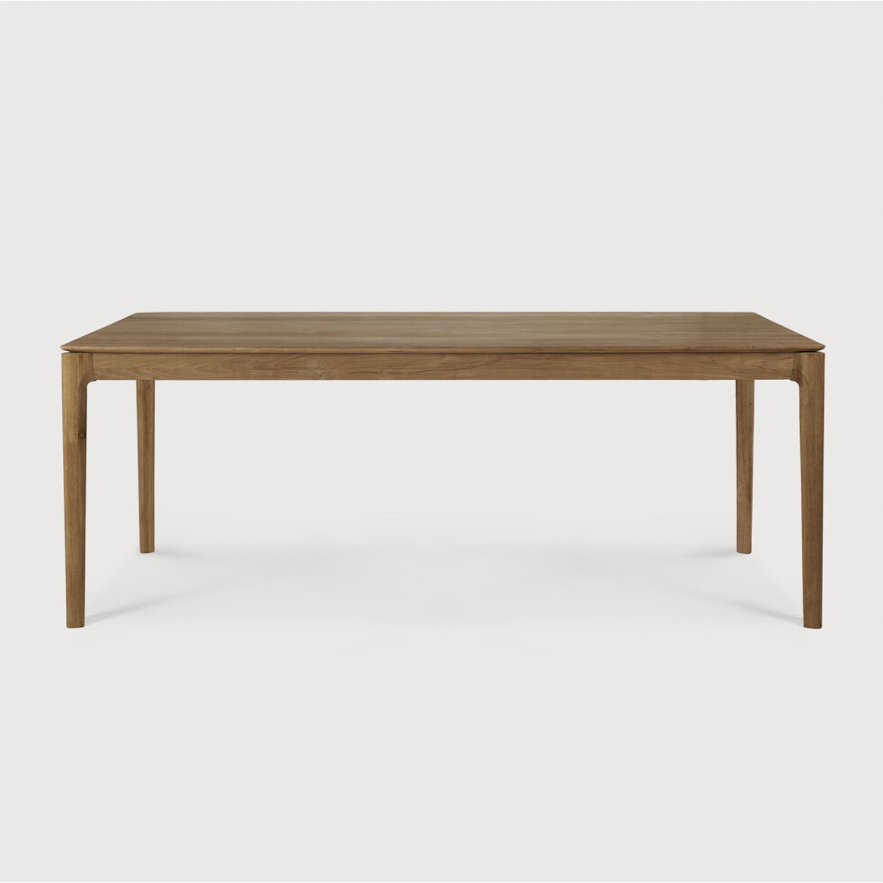 Featuring Teak Bok Dining Table by Ethnicraft at Amethyst Home. The airy shape yet rock solid construction make this Teak Bok Dining Table a timeless and remarkable design to enjoy for years to come. Available in many sizes, this can fit any dining room or kitchen area. 
Material: Teak, 100% Solid Wood
Dimensions 55": 55.5"w x 31.5"d x 30"hWeight: 80 lbsComfor.  Amethyst Home provides interior design, new home construction design consulting, vintage area rugs, and lighting in the Omaha metro area.