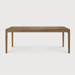 Featuring Teak Bok Dining Table by Ethnicraft at Amethyst Home. The airy shape yet rock solid construction make this Teak Bok Dining Table a timeless and remarkable design to enjoy for years to come. Available in many sizes, this can fit any dining room or kitchen area. 
Material: Teak, 100% Solid Wood
Dimensions 55": 55.5"w x 31.5"d x 30"hWeight: 80 lbsComfor.  Amethyst Home provides interior design, new home construction design consulting, vintage area rugs, and lighting in the Omaha metro area.