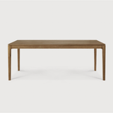 Featuring Teak Bok Dining Table by Ethnicraft at Amethyst Home. The airy shape yet rock solid construction make this Teak Bok Dining Table a timeless and remarkable design to enjoy for years to come. Available in many sizes, this can fit any dining room or kitchen area. 
Material: Teak, 100% Solid Wood
Dimensions 55": 55.5"w x 31.5"d x 30"hWeight: 80 lbsComfor.  Amethyst Home provides interior design, new home construction design consulting, vintage area rugs, and lighting in the Omaha metro area.