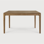 Featuring Teak Bok Dining Table by Ethnicraft at Amethyst Home. The airy shape yet rock solid construction make this Teak Bok Dining Table a timeless and remarkable design to enjoy for years to come. Available in many sizes, this can fit any dining room or kitchen area. 
Material: Teak, 100% Solid Wood
Dimensions 55": 55.5"w x 31.5"d x 30"hWeight: 80 lbsComfor.  Amethyst Home provides interior design, new home construction design consulting, vintage area rugs, and lighting in the Tampa metro area.