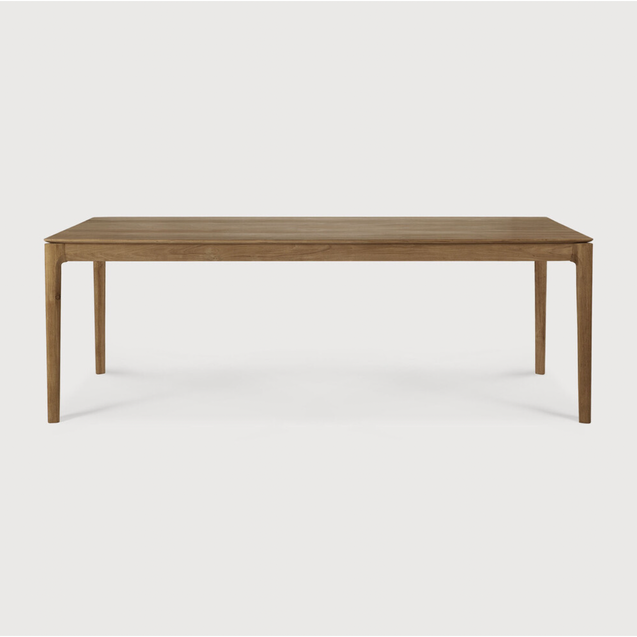 Featuring Teak Bok Dining Table by Ethnicraft at Amethyst Home. The airy shape yet rock solid construction make this Teak Bok Dining Table a timeless and remarkable design to enjoy for years to come. Available in many sizes, this can fit any dining room or kitchen area. 
Material: Teak, 100% Solid Wood
Dimensions 55": 55.5"w x 31.5"d x 30"hWeight: 80 lbsComfor.  Amethyst Home provides interior design, new home construction design consulting, vintage area rugs, and lighting in the Tampa metro area.
