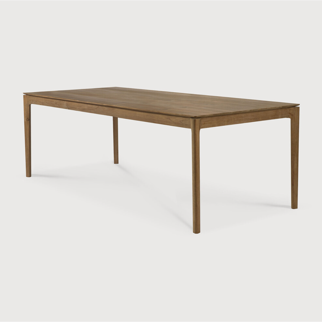 Featuring Teak Bok Dining Table by Ethnicraft at Amethyst Home. The airy shape yet rock solid construction make this Teak Bok Dining Table a timeless and remarkable design to enjoy for years to come. Available in many sizes, this can fit any dining room or kitchen area. 
Material: Teak, 100% Solid Wood
Dimensions 55": 55.5"w x 31.5"d x 30"hWeight: 80 lbsCo.  Amethyst Home provides interior design, new home construction design consulting, vintage area rugs, and lighting in the Calabasas metro area.