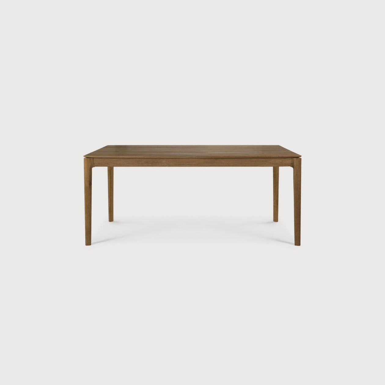 This Oak Bok Extendable Dining Table is perfect for families who want extra space when their kids, extended family, or guests come to celebrate! Its airy shape yet rock solid construction make this piece a timeless and remarkable design to enjoy for years to come.  Material: Oak, 100% Solid Wood Finish: Oiled