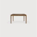This Oak Bok Extendable Dining Table is perfect for families who want extra space when their kids, extended family, or guests come to celebrate! Its airy shape yet rock solid construction make this piece a timeless and remarkable design to enjoy for years to come.  Material: Oak, 100% Solid Wood Finish: Oiled