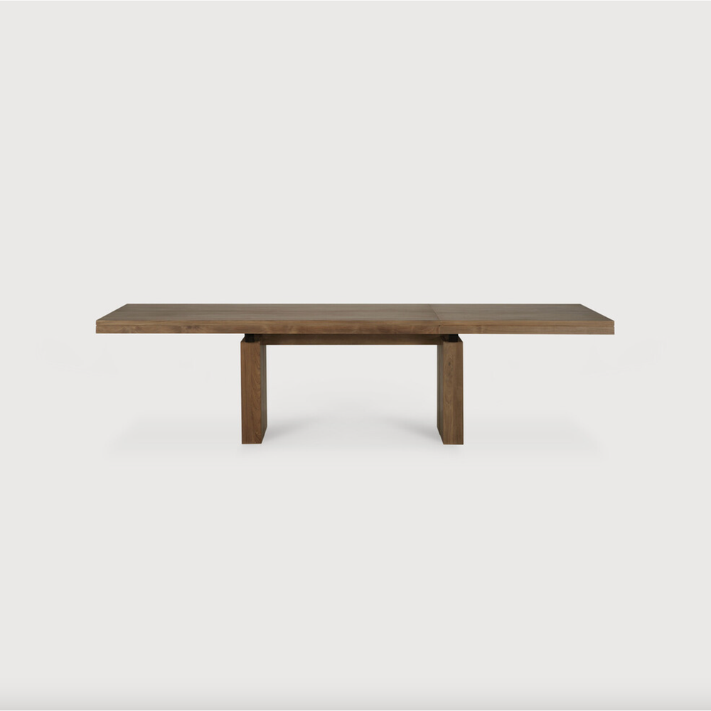 Table à manger double extensible en teck | prêt pour l'expédition!