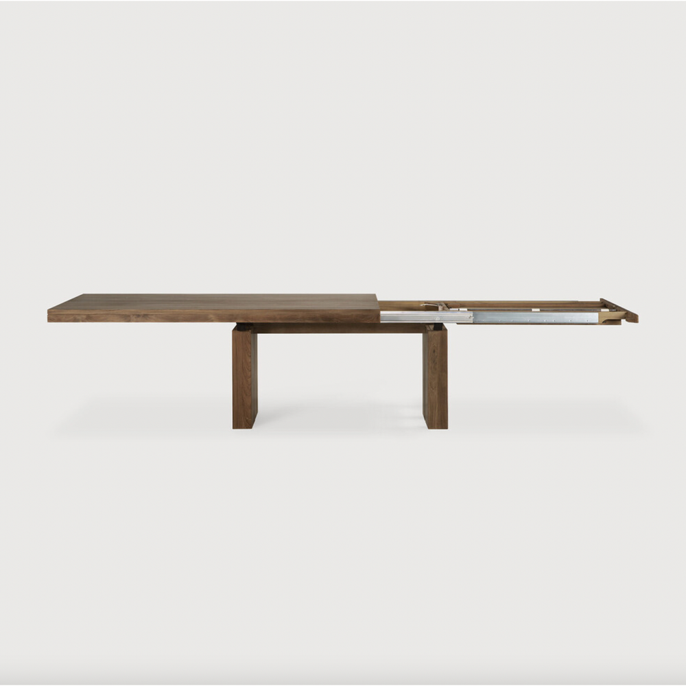 Table à manger double extensible en teck | prêt pour l'expédition!