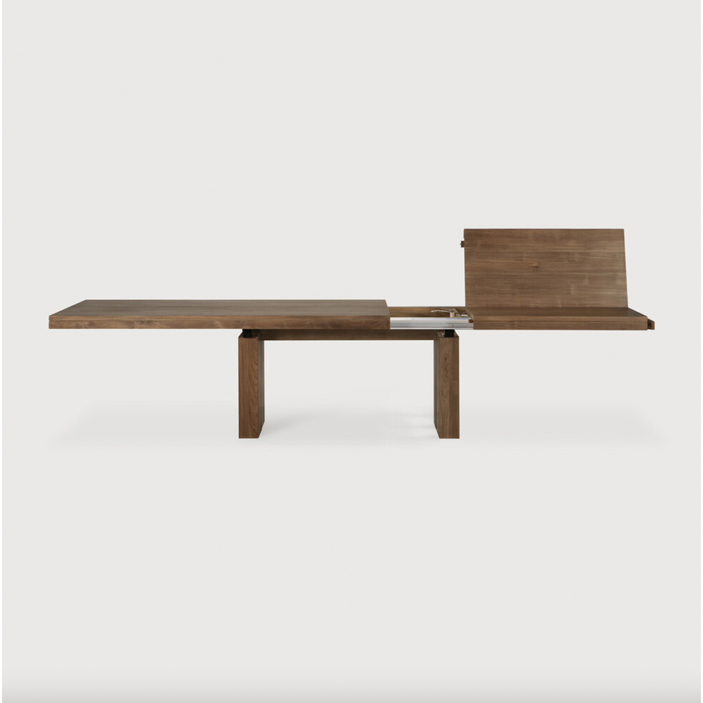 Table à manger double extensible en teck | prêt pour l'expédition!