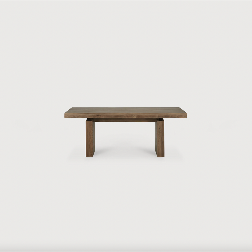Table à manger double extensible en teck | prêt pour l'expédition!