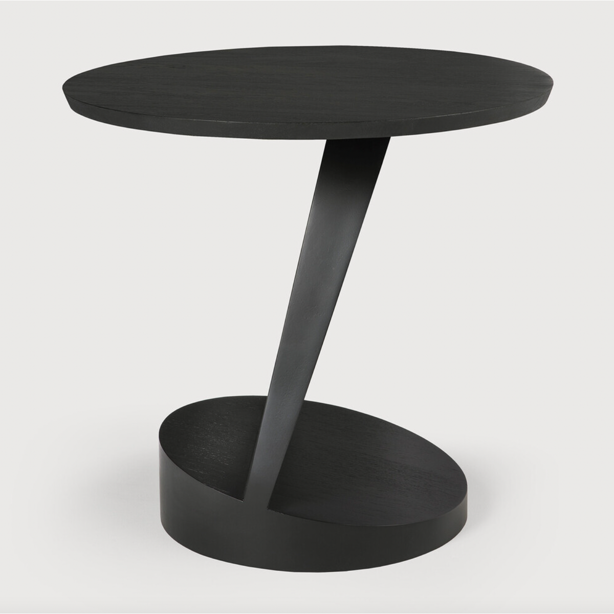 Table d'appoint oblique en teck - Noir | prêt pour l'expédition!