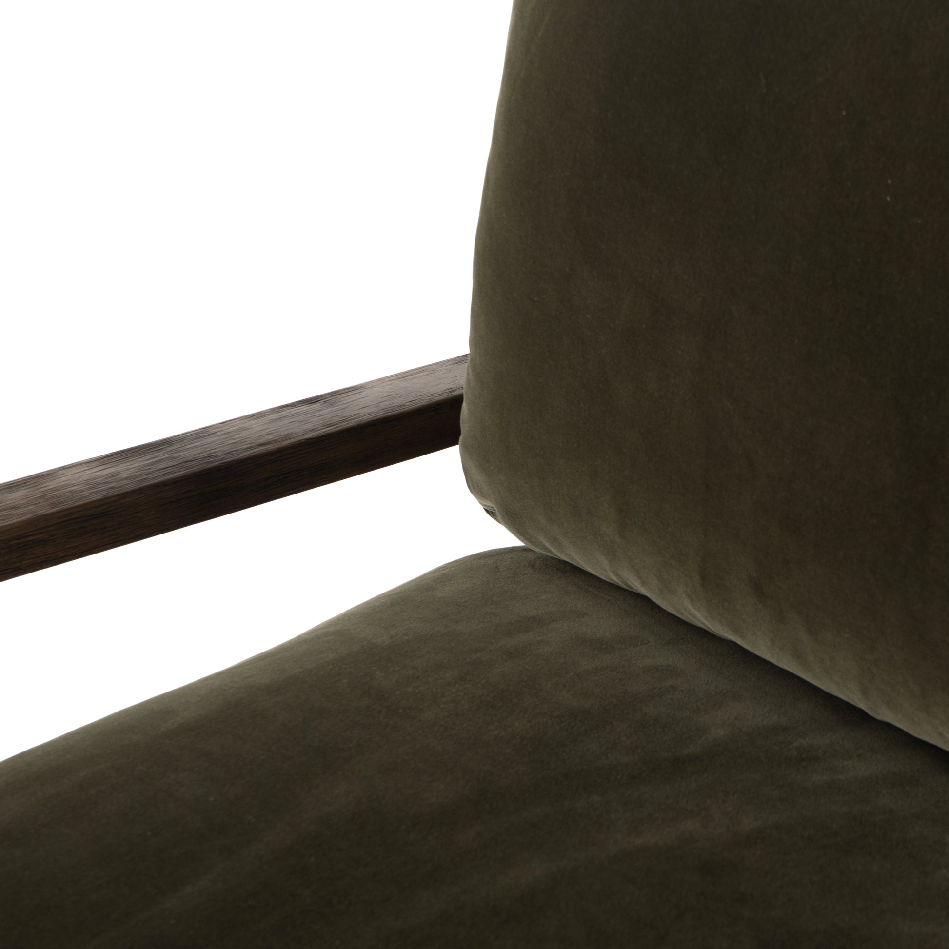 This Ace Chair in Olive Green has a comfortable, cushy seat for the perfect place to curl up with a good book. A hand-shaped oak frame supports deep, low-style seating covered in soft, olive-colored cotton - sure to elevate the look of any living room or office. Amethyst Home provides interior design, new home construction design consulting, vintage area rugs, and lighting in the Boston metro area.