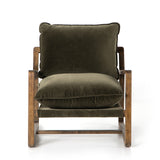 Featuring Ace Olive Green Chair by Four Hands at Amethyst Home. This Ace Chair in Olive Green has a comfortable, cushy seat for the perfect place to curl up with a good book. A hand-shaped oak frame supports deep, low-style seating covered in soft, olive-colored cotton - sure to elevate the look of any living room or office. 
Overall Dimensions: 30"W x 37". Amethyst Home provides interior design, new home construction design consulting, vintage area rugs, and lighting in the Scottsdale metro area.