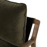 Featuring Ace Olive Green Chair by Four Hands at Amethyst Home. This Ace Chair in Olive Green has a comfortable, cushy seat for the perfect place to curl up with a good book. A hand-shaped oak frame supports deep, low-style seating covered in soft, olive-colored cotton - sure to elevate the look of any living room or office. 
Overall Dimensions: 30"W x 3. Amethyst Home provides interior design, new home construction design consulting, vintage area rugs, and lighting in the Laguna Beach metro area.