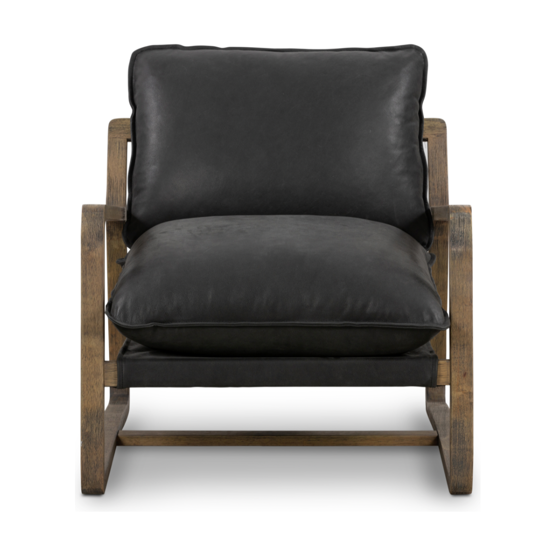 This Ace Chair - Umber Black is the perfect place to relax or curl up with a good book. Hand-shaped oak frame supports deep, low seating covered in black top-grain leather for a comfortable seat in any living room or office.   Overall Dimensions: 30.00"w x 37.00"d x 31.00"h