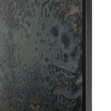 We love the artistic reflection of this Acid Wash Floor Mirror - Iron Matte Black. Black-finished iron forms a clean, rectangular frame for acid-washed mirror with hand-painted blue hues - your new favorite mirror for any room!  Overall Dimensions: 53.50"w x 1.50"d x 80.50"h