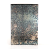 We love the artistic reflection of this Acid Wash Floor Mirror - Iron Matte Black. Black-finished iron forms a clean, rectangular frame for acid-washed mirror with hand-painted blue hues - your new favorite mirror for any room!  Overall Dimensions: 53.50"w x 1.50"d x 80.50"h