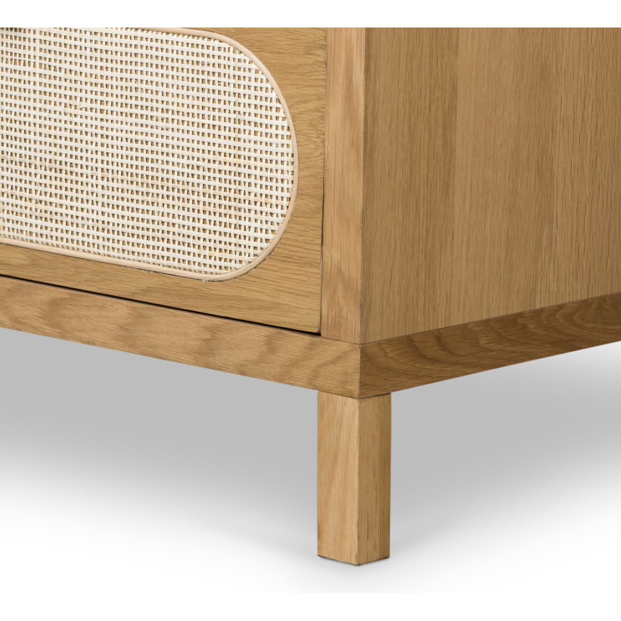This Allegra 8 Drawer Dresser - Natural Cane is made of a gorgeous, honey-finished oak. With eight spacious drawers and wood-backed cane paneling, the soft, neutral look brings to life to any bedroom.   Overall Dimensions: 61.00"w x 18.00"d x 33.00"h