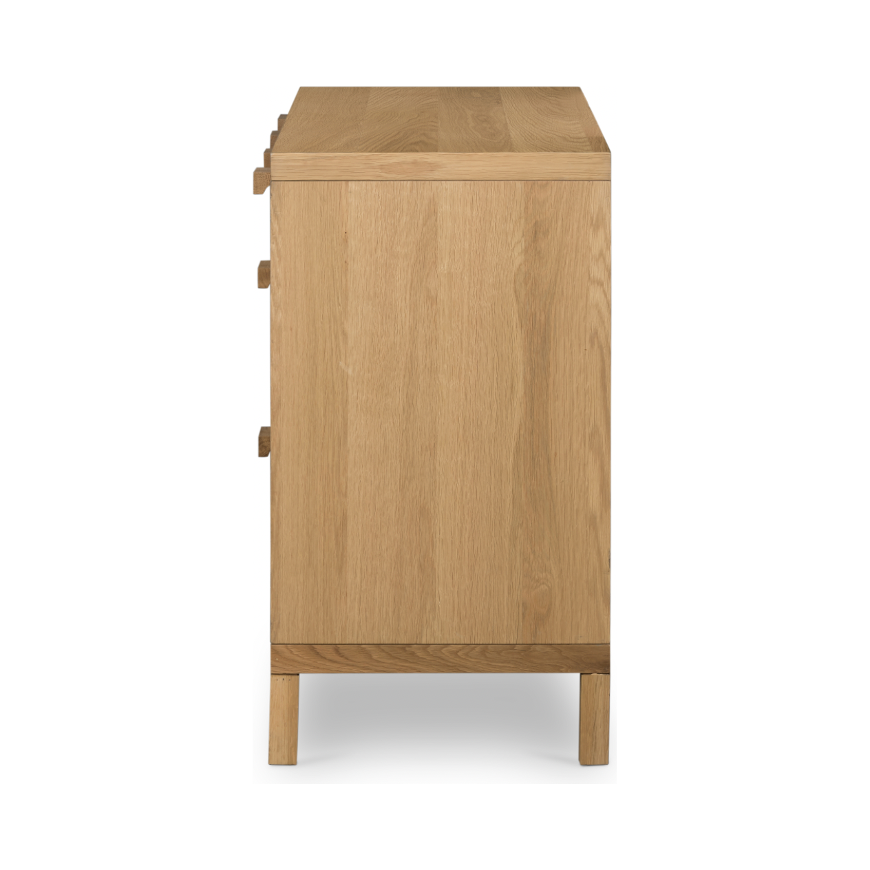 This Allegra 8 Drawer Dresser - Natural Cane is made of a gorgeous, honey-finished oak. With eight spacious drawers and wood-backed cane paneling, the soft, neutral look brings to life to any bedroom.   Overall Dimensions: 61.00"w x 18.00"d x 33.00"h