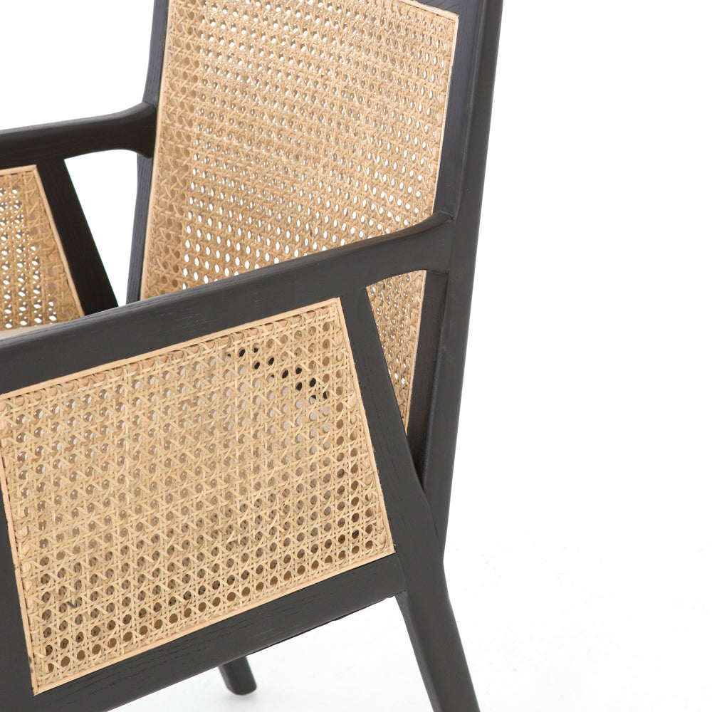 Fauteuil de salle à manger en ébène brossé Antonia Cane | prêt pour l'expédition!