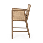 Featuring Antonia Counter Stool - Toasted Nettlewood by Four Hands at Amethyst Home. We love the retro look the cane brings to this Antonia Counter Stool in Toasted Nettlewood. A stunning piece to complete a retro or boho aesthetic in any kitchen or bar area.
Counter Stool Overall Dimensions:  22"W x 22.50"L x 39"HColors: Light Natural Cane, Toasted Parawo.  Amethyst Home provides interior design, new home construction design consulting, vintage area rugs, and lighting in the Calabasas metro area.