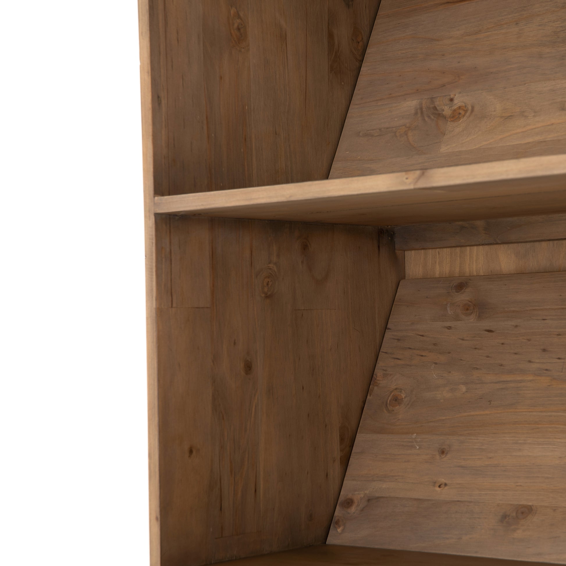 Five roomy shelves are ready to store favorite books and treasures, with smoked solid pine suited for any space. Removable ledges slant at an angle on each shelf, for even-better display of art and coffee table-size books, plus an optional slide ladder (for decorative use only) to complete the look.  Overall Dimensions: 35.50"w x 17.50"d x 98"h Colors: Smoked Pine, Black Iron Materials: Solid Pine, Iron