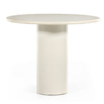 Featuring Belle Round Dining Table - Cream Marble by Four Hands at Amethyst Home. Simply sophisticated with this Belle Round Dining Table - Cream Marble. This bistro-style table inspired by 1970s Italian design features an ivory-finished iron base and supports a rounded tabletop of cream-colored solid marble for a fresh, monochromatic look that pairs with.  Amethyst Home provides interior design, new home construction design consulting, vintage area rugs, and lighting in the Alpharetta metro area.