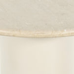 Featuring Belle Round Dining Table - Cream Marble by Four Hands at Amethyst Home. Simply sophisticated with this Belle Round Dining Table - Cream Marble. This bistro-style table inspired by 1970s Italian design features an ivory-finished iron base and supports a rounded tabletop of cream-colored solid marble for a fresh, monochromatic look that pairs with .  Amethyst Home provides interior design, new home construction design consulting, vintage area rugs, and lighting in the Park City metro area.