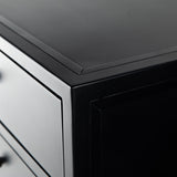 Sleek and industrial-inspired, this Belmont 8 Drawer Tall Dresser has black iron that forms a tall, spacious eight-drawers dresser. The brass knobs bring a cool contrast to any bedroom.   Overall Dimensions: 35.50"w x 19.75"d x 48.00"h  Colors: Black Materials: Iron