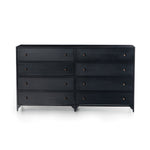 Featuring Belmont Black 8 Drawer Metal Dresser by Four Hands at Amethyst Home. The brass knobs on this Belmont Black 8 Drawer Metal Dress give it a classy, antique look while also being the perfect vessel to store your clothes
Overall Dimensions: 70"W x 18.50"L x 38.50"HColors: BlackMaterials: IronWeight: 321.87 lbVolume: 43.3 cu ft.  Amethyst Home provides interior design, new home construction design consulting, vintage area rugs, and lighting in the Charlotte metro area.