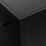 Featuring Belmont Black 8 Drawer Metal Dresser by Four Hands at Amethyst Home. The brass knobs on this Belmont Black 8 Drawer Metal Dress give it a classy, antique look while also being the perfect vessel to store your clothes
Overall Dimensions: 70"W x 18.50"L x 38.50"HColors: BlackMaterials: IronWeight: 321.87 lbVolume: 43.3 cu ft.  Amethyst Home provides interior design, new home construction design consulting, vintage area rugs, and lighting in the Calabasas metro area.
