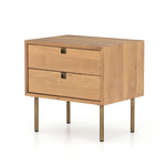 Featuring Carlisle Nightstand by Four Hands at Amethyst Home. The Carlisle Nightstands adds a natural, danish feel to any space. A simple minimalist look without sacrificing storage for all your bedside needs. We love the clean lines of this piece with the modern legs. 
Overall Dimensions: 24"W x 18"L x 23"HColors: Satin Brass, Natural OakMaterials: Iron, S.  Amethyst Home provides interior design, new home construction design consulting, vintage area rugs, and lighting in the Portland metro area.