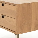Featuring Carlisle Nightstand by Four Hands at Amethyst Home. The Carlisle Nightstands adds a natural, danish feel to any space. A simple minimalist look without sacrificing storage for all your bedside needs. We love the clean lines of this piece with the modern legs. 
Overall Dimensions: 24"W x 18"L x 23"HColors: Satin Brass, Natural OakMaterials: Iron, .  Amethyst Home provides interior design, new home construction design consulting, vintage area rugs, and lighting in the Calabasas metro area.