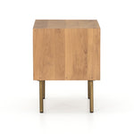 Featuring Carlisle Nightstand by Four Hands at Amethyst Home. The Carlisle Nightstands adds a natural, danish feel to any space. A simple minimalist look without sacrificing storage for all your bedside needs. We love the clean lines of this piece with the modern legs. 
Overall Dimensions: 24"W x 18"L x 23"HColors: Satin Brass, Natural OakMaterials: I.  Amethyst Home provides interior design, new home construction design consulting, vintage area rugs, and lighting in the Salt Lake City metro area.