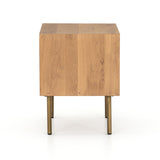 Featuring Carlisle Nightstand by Four Hands at Amethyst Home. The Carlisle Nightstands adds a natural, danish feel to any space. A simple minimalist look without sacrificing storage for all your bedside needs. We love the clean lines of this piece with the modern legs. 
Overall Dimensions: 24"W x 18"L x 23"HColors: Satin Brass, Natural OakMaterials: I.  Amethyst Home provides interior design, new home construction design consulting, vintage area rugs, and lighting in the Salt Lake City metro area.