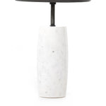 Simply sophisticated with this Cronos End Table - Polished White Marble. Finished in a polished white, a solid turned marble base supports a tray-style tabletop of grey-hammered iron, spurring beautifully eye-catching contrast for any living room or bedroom.   Overall Dimensions: 19.75"w x 19.75"d x 24.75"h