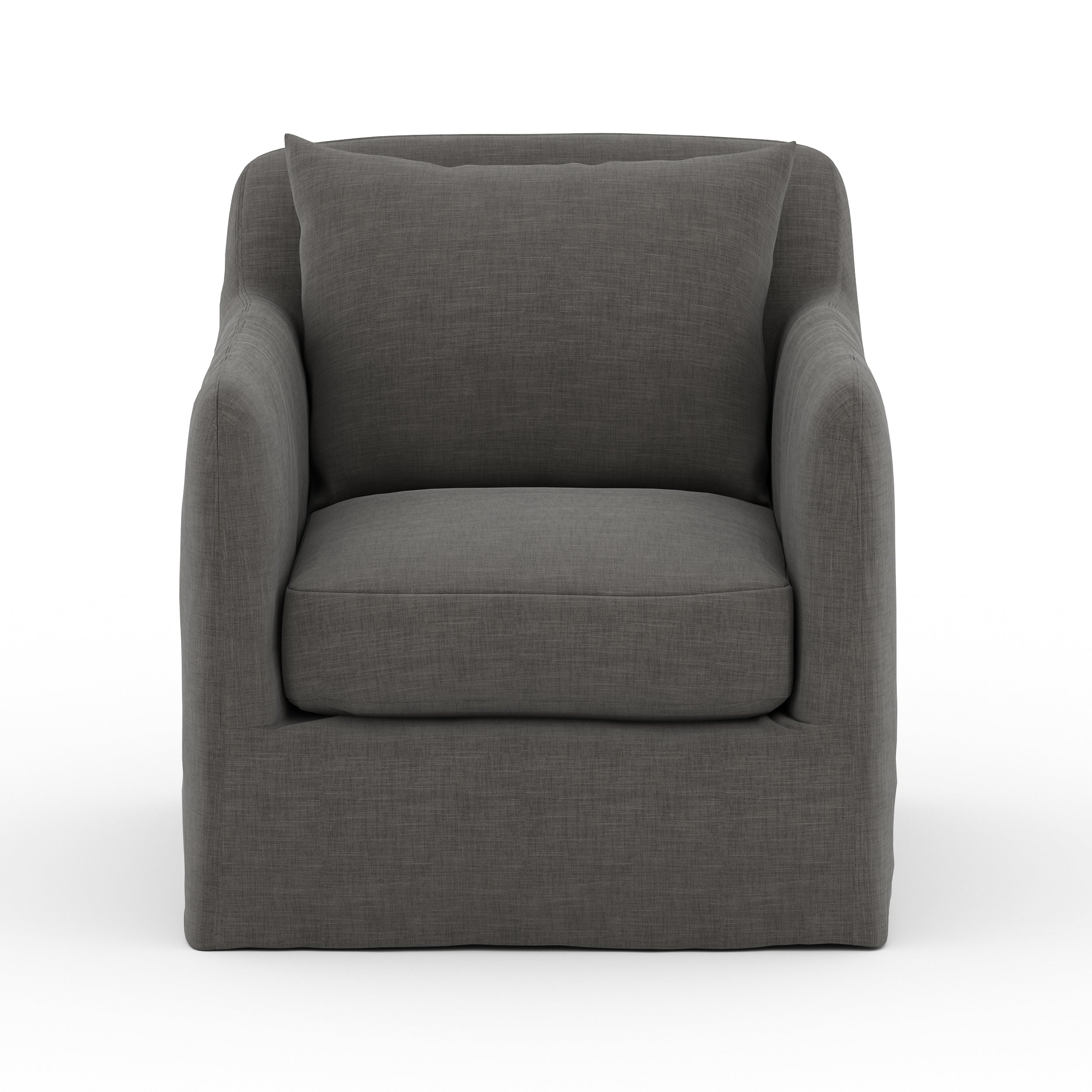 This Dade Outdoor Swivel Chair - Charcoal is a fresh, outdoor-friendly spin on the swivel chair. Removable charcoal slipcover meets style with sensibility. Great in pairs. Cover or store inside during inclement weather and when not in use. Amethyst Home provides interior design, new home construction design consulting, vintage area rugs, and lighting in the Park City metro area.