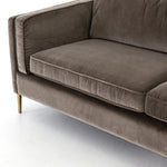 Featuring Emery Sofa - Sapphire Birch by Four Hands at Amethyst Home. We love the plush brich-grey upholstery of this Emery Sofa - Sapphire Birch. The slim legs are finished in a gorgeous antique brass, for a sophisticated look for any living room or lounge area. 
Overall Dimensions: 84"W x 36"L x 33"HColors: Sapphire Birch, Antique BrassMaterials: 92%Pl, .  Amethyst Home provides interior design, new home construction design consulting, vintage area rugs, and lighting in the San Diego metro area.