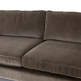 Featuring Emery Sofa - Sapphire Birch by Four Hands at Amethyst Home. We love the plush brich-grey upholstery of this Emery Sofa - Sapphire Birch. The slim legs are finished in a gorgeous antique brass, for a sophisticated look for any living room or lounge area. 
Overall Dimensions: 84"W x 36"L x 33"HColors: Sapphire Birch, Antique BrassMaterials: 92%Pl, .  Amethyst Home provides interior design, new home construction design consulting, vintage area rugs, and lighting in the San Diego metro area.