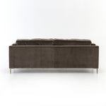 Featuring Emery Sofa - Sapphire Birch by Four Hands at Amethyst Home. We love the plush brich-grey upholstery of this Emery Sofa - Sapphire Birch. The slim legs are finished in a gorgeous antique brass, for a sophisticated look for any living room or lounge area. 
Overall Dimensions: 84"W x 36"L x 33"HColors: Sapphire Birch, Antique BrassMaterials: 92%Pl, 5%Co.  Amethyst Home provides interior design, new home construction design consulting, vintage area rugs, and lighting in the Miami metro area.