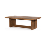 We love the rustic look of this Erie Coffee Table. Dark-smoked oak forms clean, structured lines, crafting the finest of coffee tables.   Overall Dimensions: 51.00"w x 27.50"d x 17.50"h