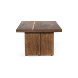 We love the rustic look of this Erie Coffee Table. Dark-smoked oak forms clean, structured lines, crafting the finest of coffee tables.   Overall Dimensions: 51.00"w x 27.50"d x 17.50"h