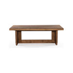 We love the rustic look of this Erie Coffee Table. Dark-smoked oak forms clean, structured lines, crafting the finest of coffee tables.   Overall Dimensions: 51.00"w x 27.50"d x 17.50"h