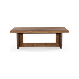 We love the rustic look of this Erie Coffee Table. Dark-smoked oak forms clean, structured lines, crafting the finest of coffee tables.   Overall Dimensions: 51.00"w x 27.50"d x 17.50"h