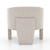 This Fae Chair - Bellamy Storm is well-tailored and stylistically unique. The Italian boucle lends a high-fashion feel to a cleverly constructed three-legged design.  Overall Dimensions: 30.25"w x 29.50"d x 29.50"h