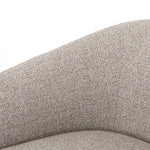 This Fae Chair - Bellamy Storm is well-tailored and stylistically unique. The Italian boucle lends a high-fashion feel to a cleverly constructed three-legged design.  Overall Dimensions: 30.25"w x 29.50"d x 29.50"h
